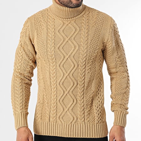 Armita - Maglione con scollo a rotelle color cammello 157