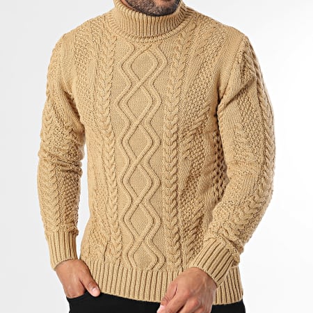 Armita - Maglione con scollo a rotelle color cammello 157