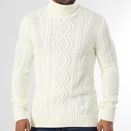 Armita - 157 Maglione a collo alto beige chiaro