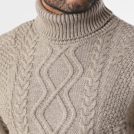 Armita - Maglione marrone chiaro 157 con scollo a rotelle