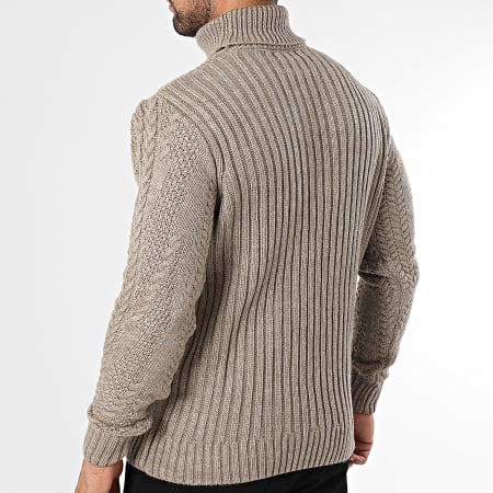 Armita - Maglione marrone chiaro 157 con scollo a rotelle