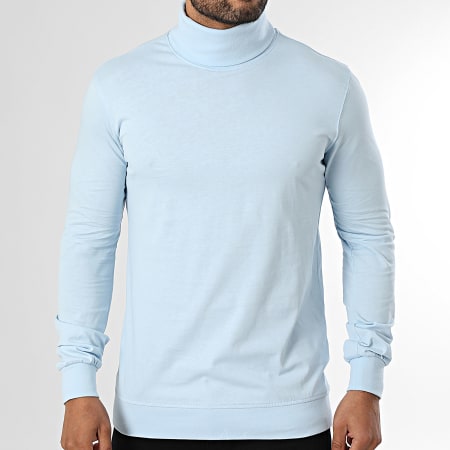 Armita - 345 Maglione blu chiaro con collo arrotolato