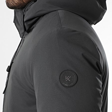 Kymaxx - Parka Capuche Bleu Gris Anthracite