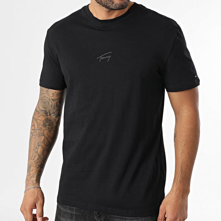 Tommy Jeans - Tee Shirt Regular Fit Tonal Signature 2138 Noir