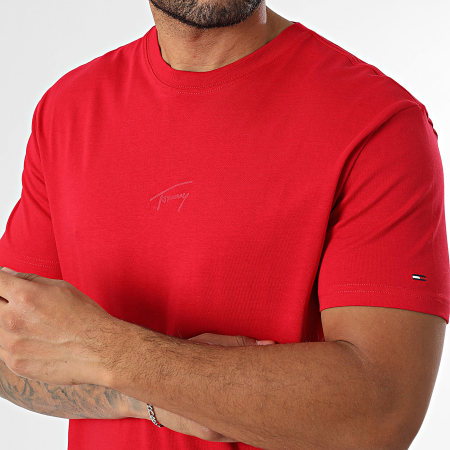 Tommy Jeans - Tee Shirt Regular Fit Tonal Signature 2138 Rouge