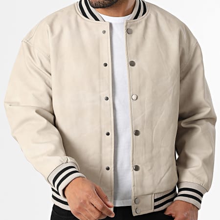 Uniplay - Chaqueta de Simil Cuero 900 Beige Claro