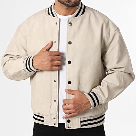 Uniplay - Chaqueta de Simil Cuero 900 Beige Claro