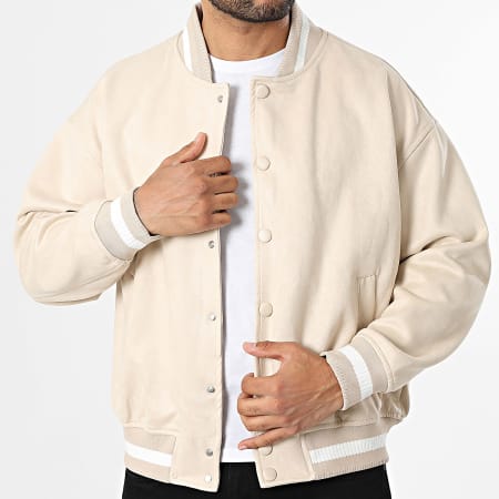 Uniplay - Chaqueta de piel sintética 514 Beige Claro