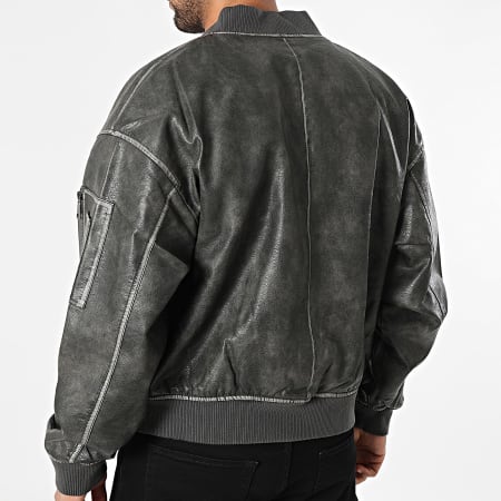 Uniplay - Chaqueta Bomber Simil Cuero 896 Gris Antracita