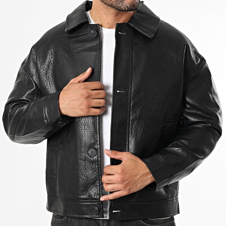Uniplay - Chaqueta de Cuero Sintético 515 Negro