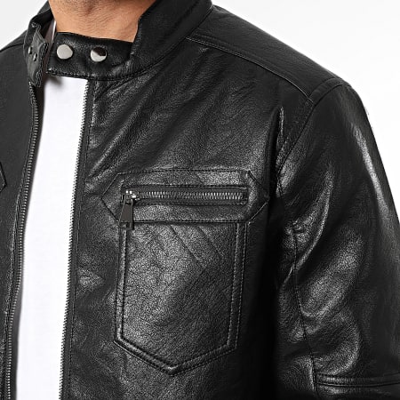 Uniplay - Chaqueta Biker de Simil Cuero 509 Negro