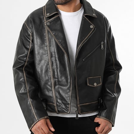 Uniplay - Chaqueta Biker Simili Cuero 898 Negro