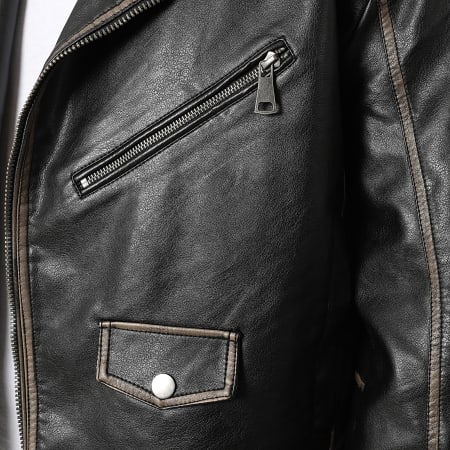 Uniplay - Chaqueta Biker Simili Cuero 898 Negro