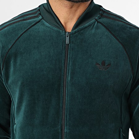 Adidas Originals - Ensemble De Survetement Velours A Bandes SST Adicolor JX1564 JX1551 Vert Bouteille