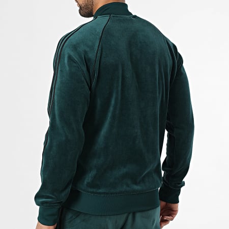 Adidas Originals - Ensemble De Survetement Velours A Bandes SST Adicolor JX1564 JX1551 Vert Bouteille
