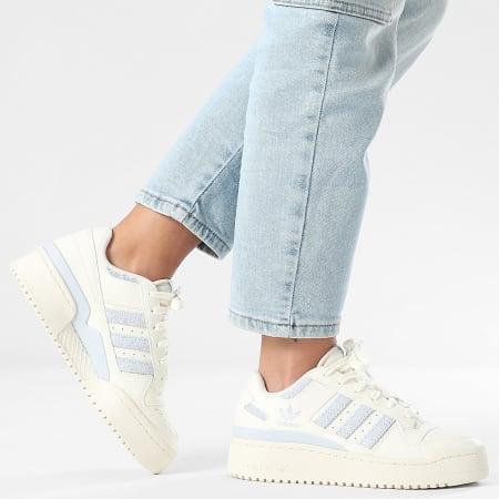 Adidas Originals - Zapatillas Mujer Forum Bold Stripes W JR0508 Crème Blanca Halo Azul