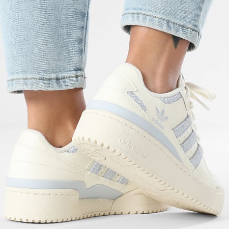 Adidas Originals - Zapatillas Mujer Forum Bold Stripes W JR0508 Crème Blanca Halo Azul