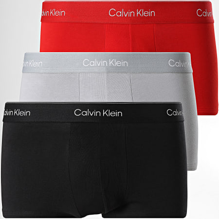 Calvin Klein - Juego De 3 Boxers NB4564 Gris Rojo Negro