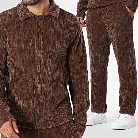 Classic Series - Conjunto Jaqueta Zippée E Calça Veludo YC2 Marrom