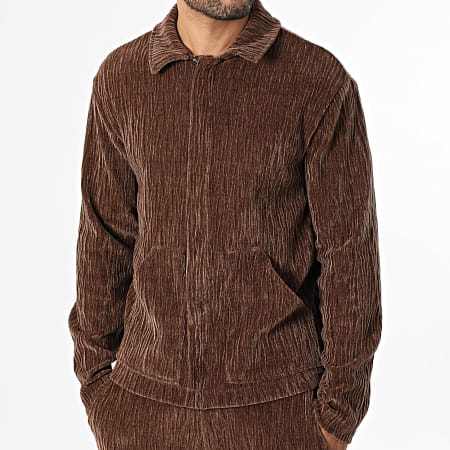 Classic Series - Conjunto Jaqueta Zippée E Calça Veludo YC2 Marrom