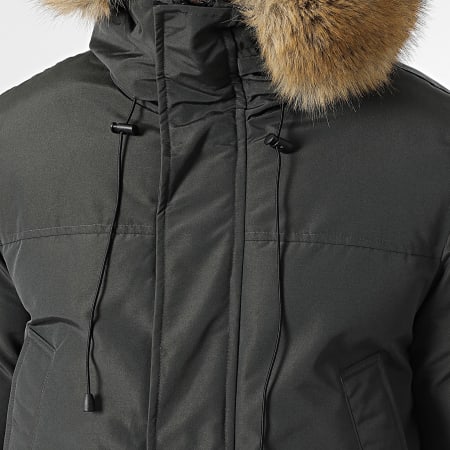 Frilivin - Parka con capucha de piel H80 Gris marengo