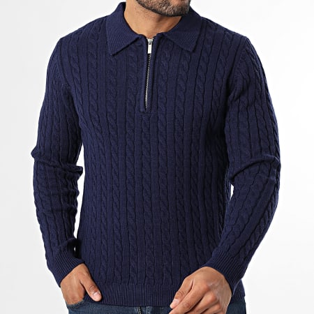 Frilivin - Jersey con Cuello Zippé 280 Azul Marino