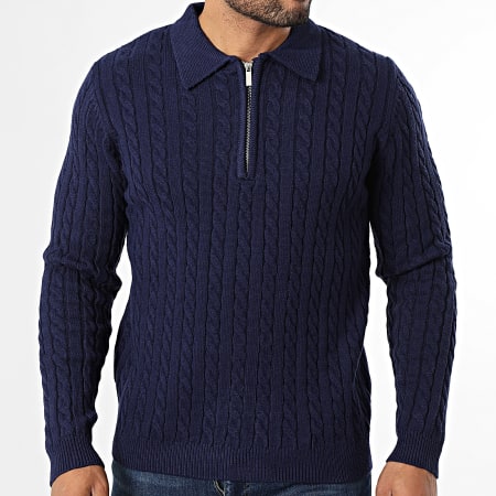 Frilivin - Jersey con Cuello Zippé 280 Azul Marino