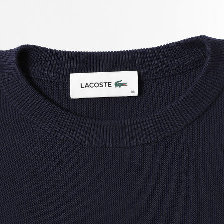 Lacoste - Pull Femme Logo Brodé Crocodile Bleu Marine
