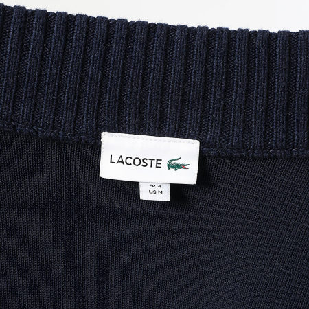 Lacoste - Chaqueta abotonada con logo de cocodrilo bordado azul marino