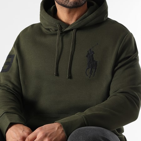 Polo Ralph Lauren - Sweat Capuche Big Player Vert Kaki Foncé Noir
