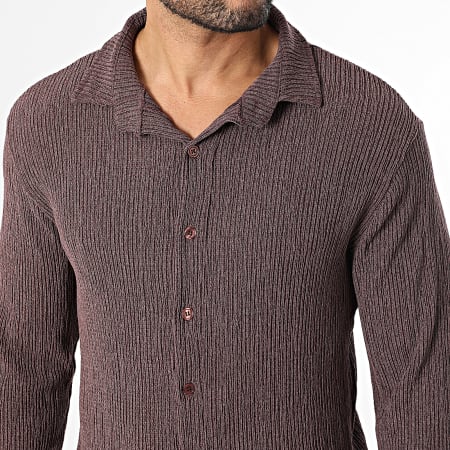 Uniplay - Conjunto Camisa Manga Longa E Calça Texturada C21 Marrom