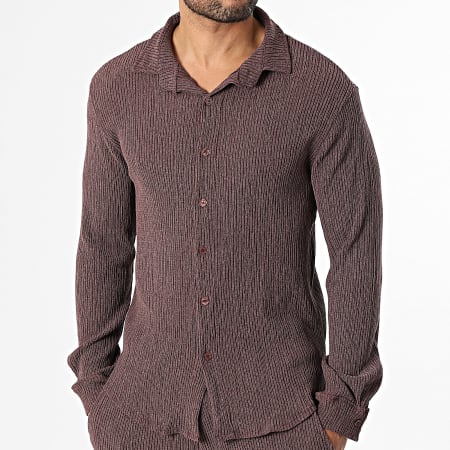 Uniplay - Conjunto Camisa Manga Longa E Calça Texturada C21 Marrom