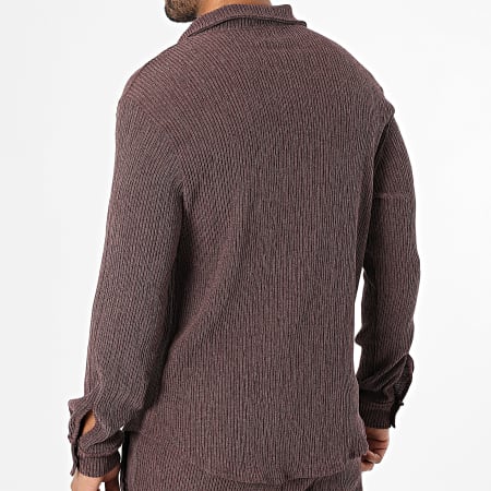 Uniplay - Conjunto Camisa Manga Longa E Calça Texturada C21 Marrom