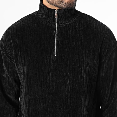 Classic Series - Ensemble Sweat Col Zippé Et Pantalon Velours C22 Noir