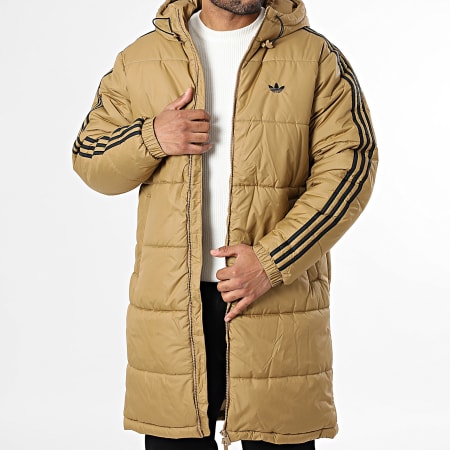 Adidas Originals - Long Hooded Jacket Adicolor JW5847 Camel - Ryses