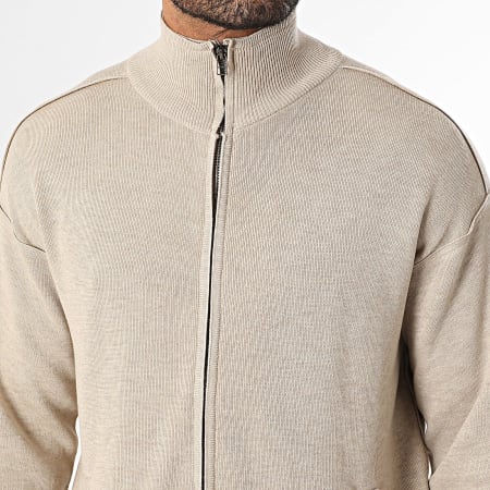 Frilivin - Conjunto Chaleco Zippé Y Pantalón Baggy 171 Beige Jaspeado