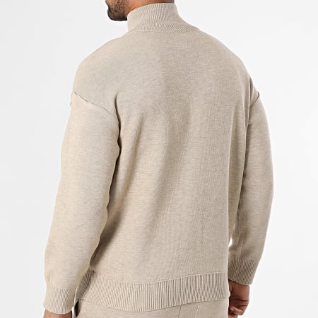 Frilivin - Conjunto Chaleco Zippé Y Pantalón Baggy 171 Beige Jaspeado