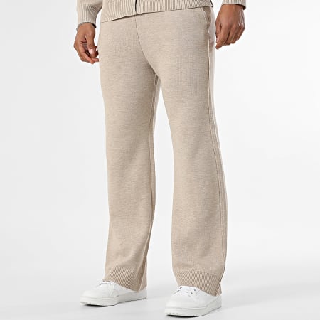 Frilivin - Conjunto Chaleco Zippé Y Pantalón Baggy 171 Beige Jaspeado