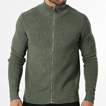 Frilivin - Cárdigan Con Cremallera 913 Verde Caqui