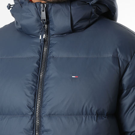 Tommy Jeans - Doudoune Capuche Longue Essential 0466 Bleu Marine