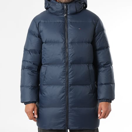 Tommy Jeans - Doudoune Capuche Longue Essential 0466 Bleu Marine