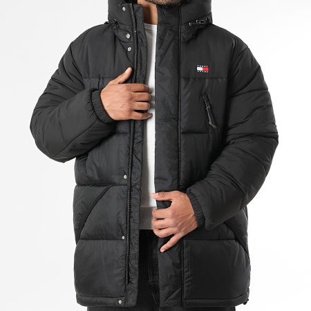 Tommy Jeans - Doudoune Capuche Fabric Mix 2249 Noir