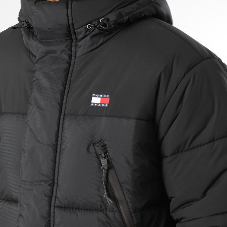 Tommy Jeans - Doudoune Capuche Fabric Mix 2249 Noir