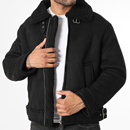 Uniplay - Chaqueta Con Cremallera Efecto Cuero 563 Negra