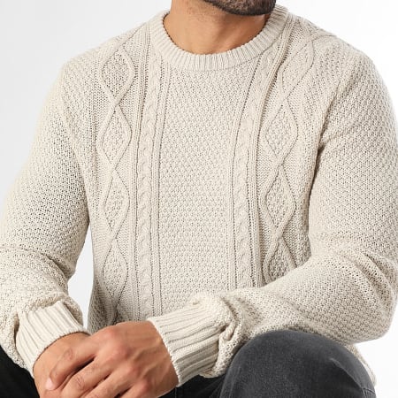 JJ Rebel - Pull Maille Josh Beige