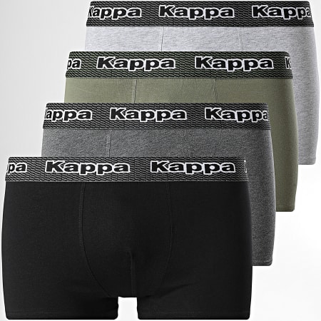 Kappa - Juego de 4 bóxers 92890913 Caqui Verde Heather Gris Carbón Gris Heather Negro