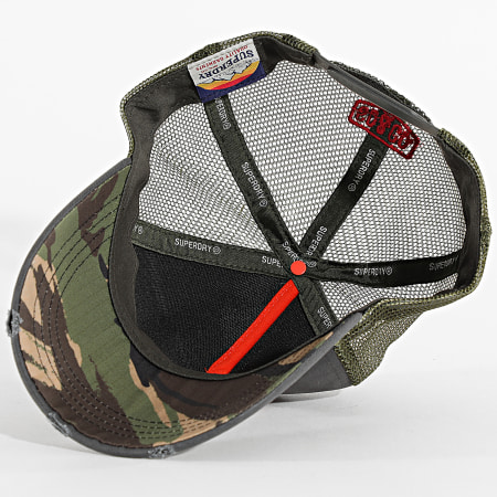 Superdry - Casquette Trucker Mesh W9010176A Gris Anthracite Vert Kaki