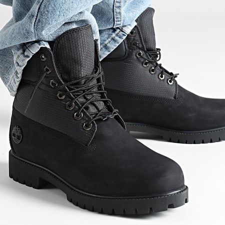 Timberland - Stivali Heritage 6 In Lace Waterproof A6EAS Black Nubuck Refle