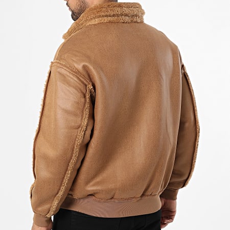 Uniplay - Chaqueta de Cuero Sintético con Cremallera 569 Camel