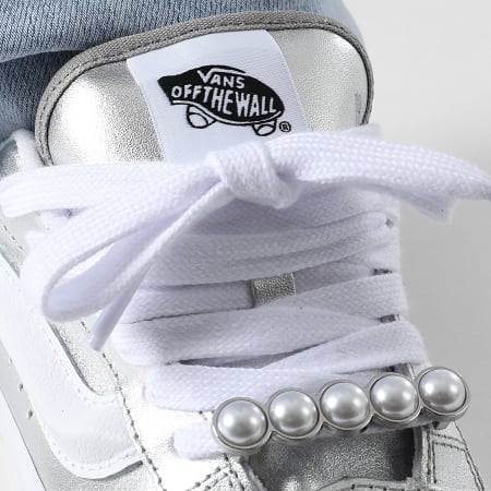 Vans - Zapatillas Mujer Knu Skool 00E9X Cuero Metálico Plateado